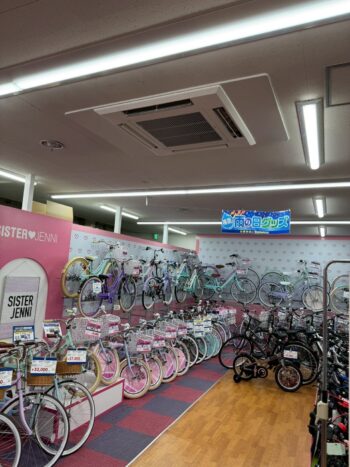 大阪府 自転車屋さん業務用エアコン入れ替え工事